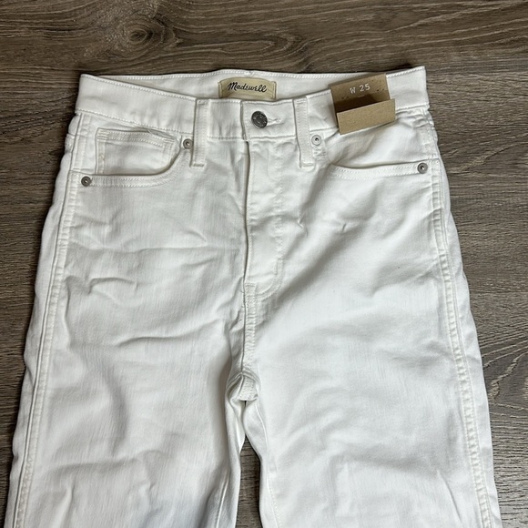 NWT Madewell Stovepipe Jeans in Pure White Straight Leg Women’s Size 25 - Picture 4 of 14